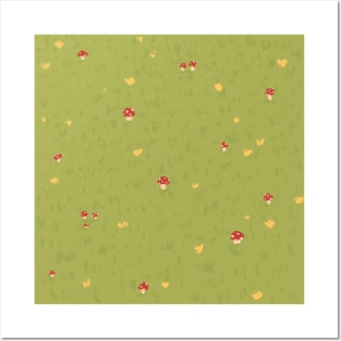 Beauty In The Little Things Nature Cute Red Mushrooms Posters and Art